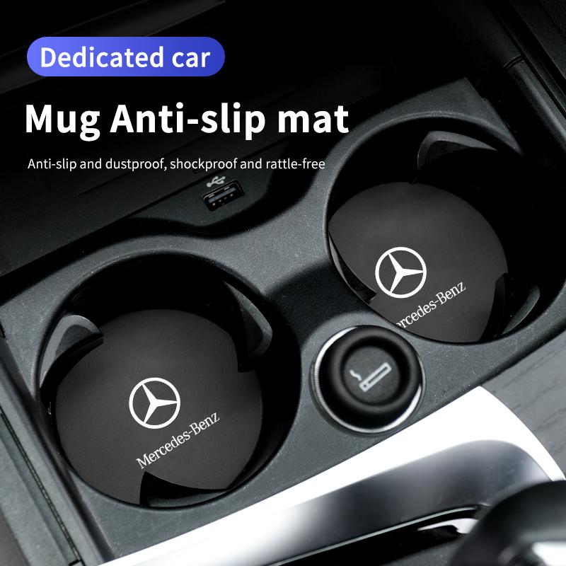 CRB1 Car Coaster Water Cup Bottle Holder Anti-slip Pad Mat Interior For Benz W202 W212 W126 W140 W168 W177 CLS GLE GLC GLS CLA
