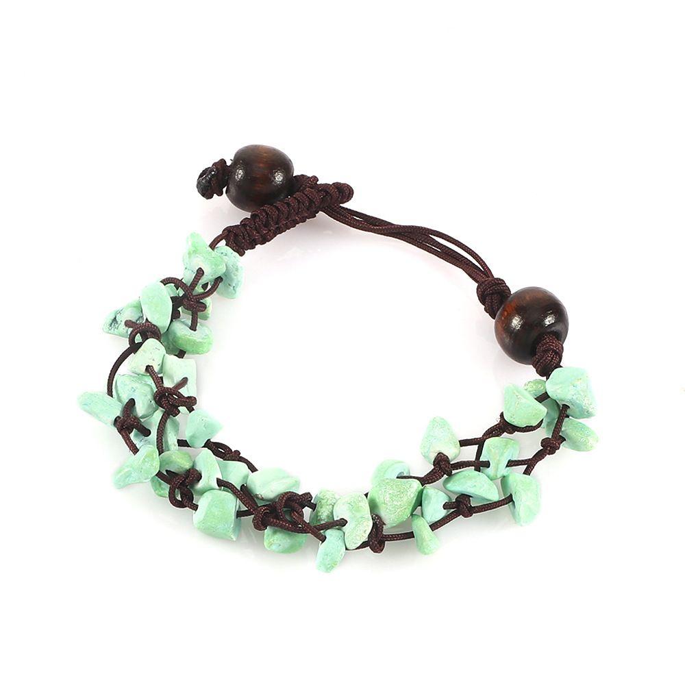 Adjustable Length Braided Bracelet Braided Design Ankle Chain Crushed Stone Bracelet Gift Giving