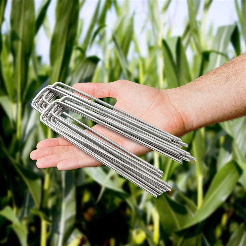 BHBL Garden Pegs Stakes Securing Lawn U Shaped Nail Pins SpaceFor Weed Control Membrane/Fabric/Artificial Grass