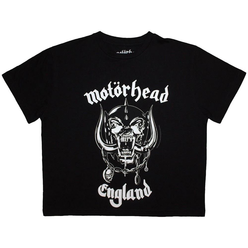 Motorhead Ladies Crop Top: England (Black) (Large) S