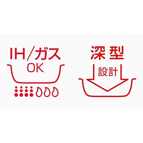 Thermos Durable Series Deep Egg Frying Frying Pan 15 X 18.5cm Red Compatible with IH KFF-015DE R