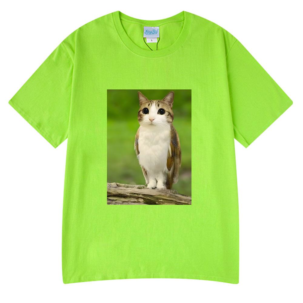Cat Owl Funny Meowl Meme Brainrot T-shirts Unisex's Women Fashion Tee Tops Harajuku Short Sleeves T-shirt Cotton Oversized T Shirts