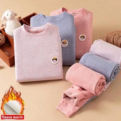 Boys Girls Thermal Underwear Set Autumn Winter Fleece Thick Warm Infant Long Johns Soft Teen Clothes 1-18 Years Kids Loungewear