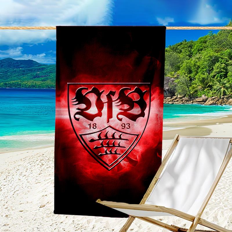 Vfb Fc Crest Printed Beach Towel, Super Soft Microfiber, Perfect Gift Birthday, for Pool, Beach, Travel, for family and friends