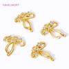 Trendy Bow Pendants For Jewelry 18K Gold Plated Brass Inlaid Zircon Charms Pendants For DIY Earrings Jewelry Making Accessories