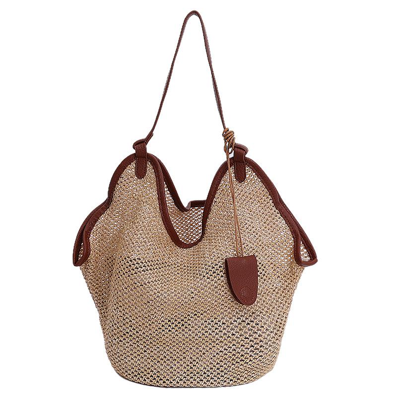 Summer Beach Large-capacity Woven Bag Fashion Niche Shoulder Bag Seaside Vacation Leisure Tote Bag