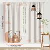 2pcs Pastel Moon Mosque & Lantern Curtains Flat Print Islamic Festival Design Sheer Light-Filtering Fabric Eid Ramadan Window