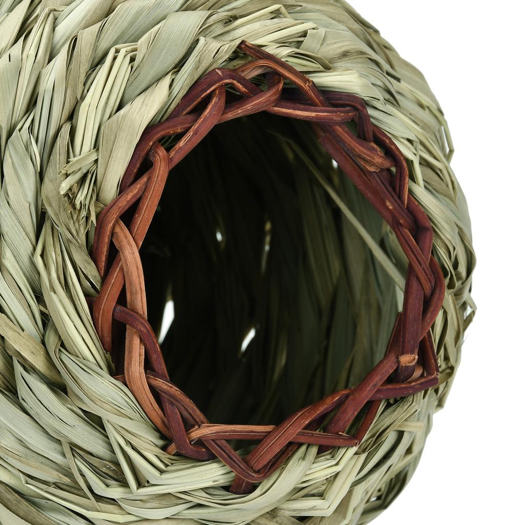 Natural Grass Hanging Bird Nest for Hummingbirds Outdoor Garden Birdhouse Handwoven Bird Shelter Decorative Nest Decoration