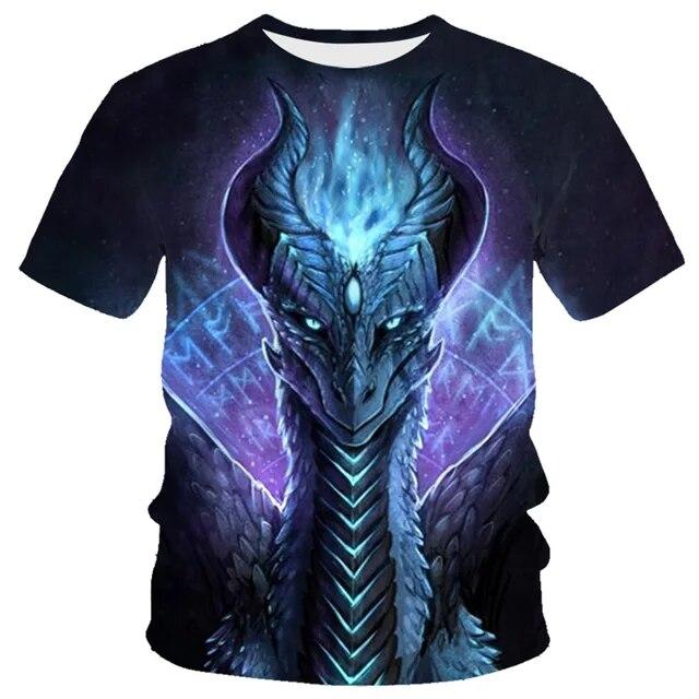 3D Dragon Print T-shirt Men's Women's Fashion Streetwear T-shirt Harajuku Cool Animal Shirt Anime Short Sleeve Tops Tees