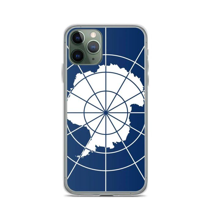 Coque iPhone - Drapeau Antarctique - Modèle Vertical - Souple - Plastique Transparent - Multicolore