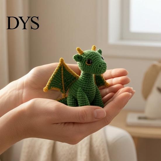 Crochet Dragon Doll with Card, Emotional Support Handmade Decor, Mini Decor Knitting Ornament, Inspirational Gifts for Family Friends Toy