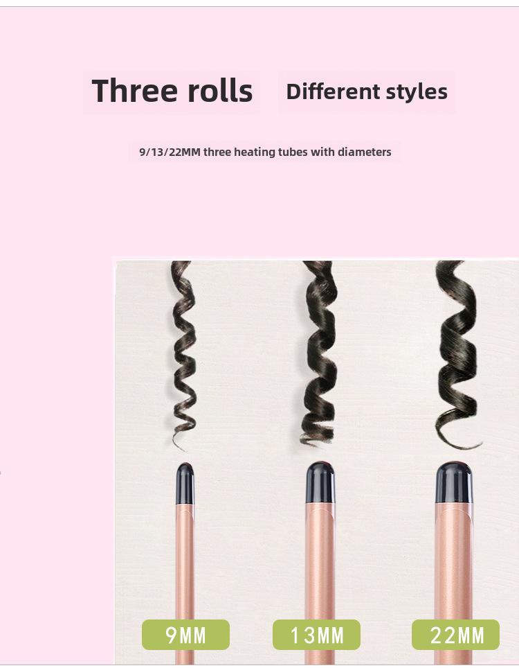 Kompaktowa elektryczna lokówka do małych, cienkich loków - Kompatybilna ze standardami UE, Wielkiej Brytanii i USA