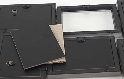 Kishima KP-31340 Photo Frame, Large, Tabletop, Wall-Mounted, Horizontal, 6-Window, Stylish Silver and Bronze, Interior Frame