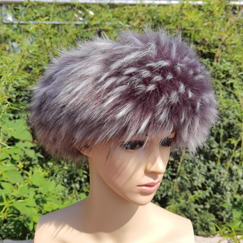 Unisex Thick Fur Dome Cap Retro Warm Flat Top Hat Outdoor Winter Accessories
