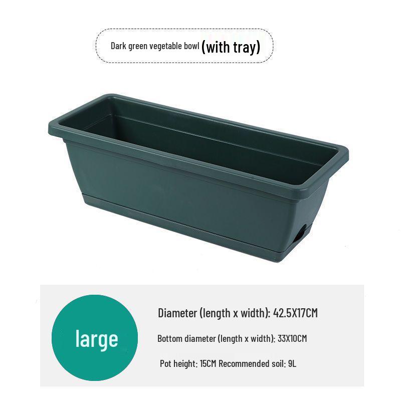 Hollen Ghivece Extra Mari Rectangulare pentru Plantat Legume și Flori pentru Balcon sau Uz Familial