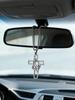 Stainless Steel Praying Cross Car Hanging - Christian Pendant with Chain, For Men Women, Faith Gift, Car Decor