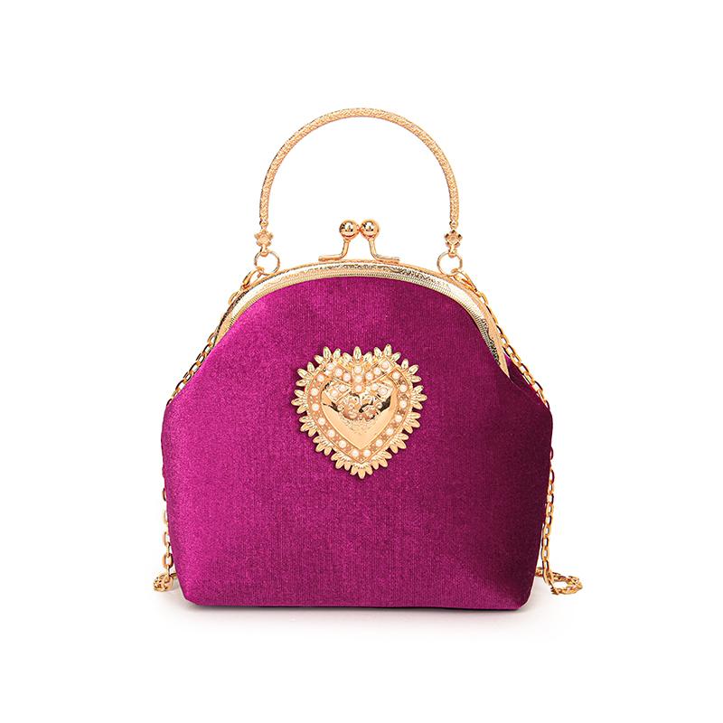 

Velvet Frame Heart Dinner Hand Bags Diamonds Chains High Quality Shoulder and Crossbody Bags for Women 2024 Fashion Hot Sale розы красного