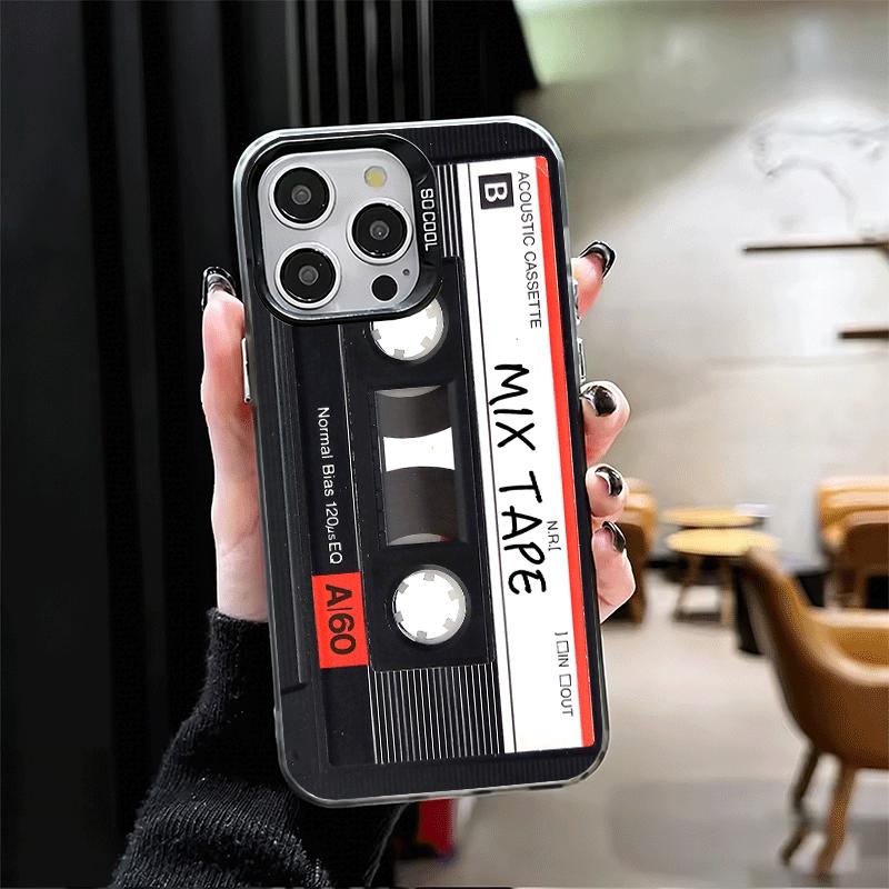Vintage 90S Cassette Tape Pattern Soft Phone Case for iPhone 15 16 17 Pro Max 17Air 16E 14 Plus 13 12 Mini Shockproof Cover Back