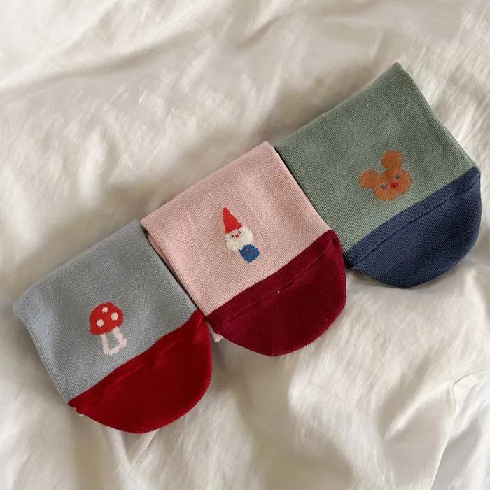 [Banana Sisters X OKTINA] With You Back Point Color Block Odd Socks 3 Colors