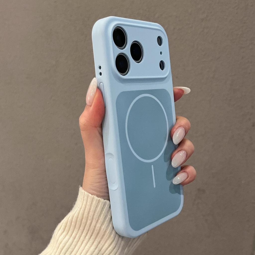 Applicable To iPhone17ProMax Mobile Phone Case Two-color Liquid Silicone Magnetic Suction Apple 16ai Button All-inclusive Lens