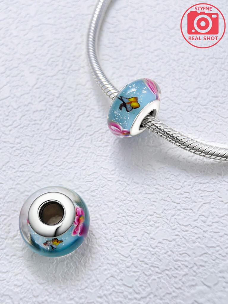 Charm Bead Charms Plata Butterfly Flower Bead Charms Charm copper Plated Compatible With Charm Bead Charms copper Authentic Bracelets for Jewellery Ma