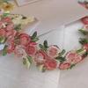 Boho Embroidered Floral Choker Retro Pink Flower Choker Adjustable Vintage Lace Collar Choker for Women Girls