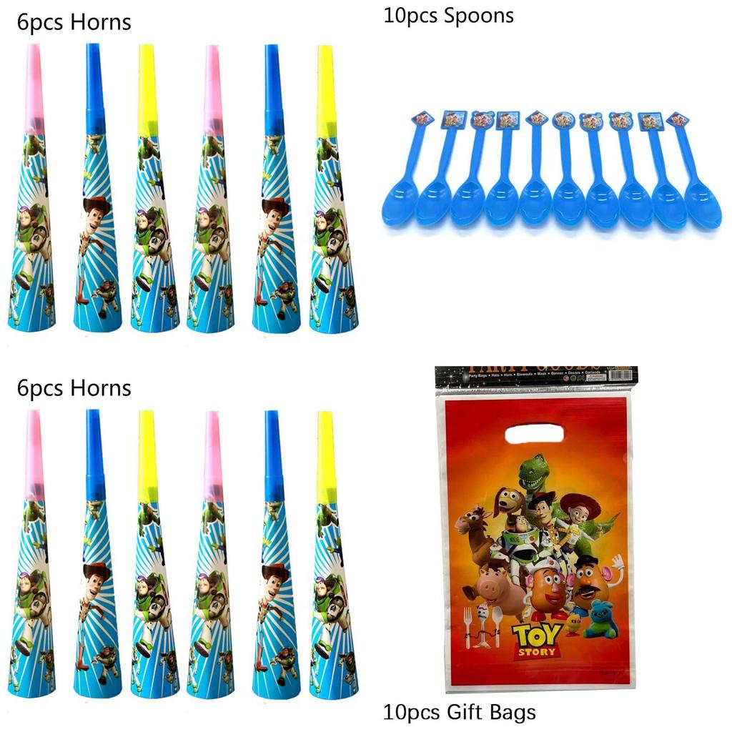 Toy Story Buzz Woody Bo Peep Geburtstagsfeierzubehör mit bunten Tellern, Bechern und Bannern für die ultimative Feier