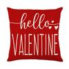 Valentine's Day Throw Pillow Linen Letter Plaid Printed Living Room Sofa Pillow Cover Cushion Cover