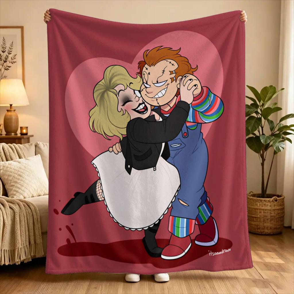 Play Chucky Slasher 1988 Warm Blanket  Picnic Plush Throw Blanket Fluffy Living Room Flannel Bedspread Sofa Bed Cover