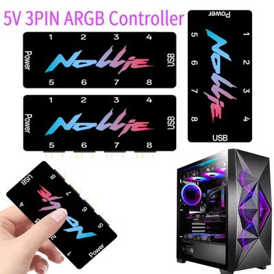 8 Way Addressable 5V 3PIN ARGB Controller ARGB Splitter Support SignalRGB OpenRGB SATA Power for Extended Motherboard Interface