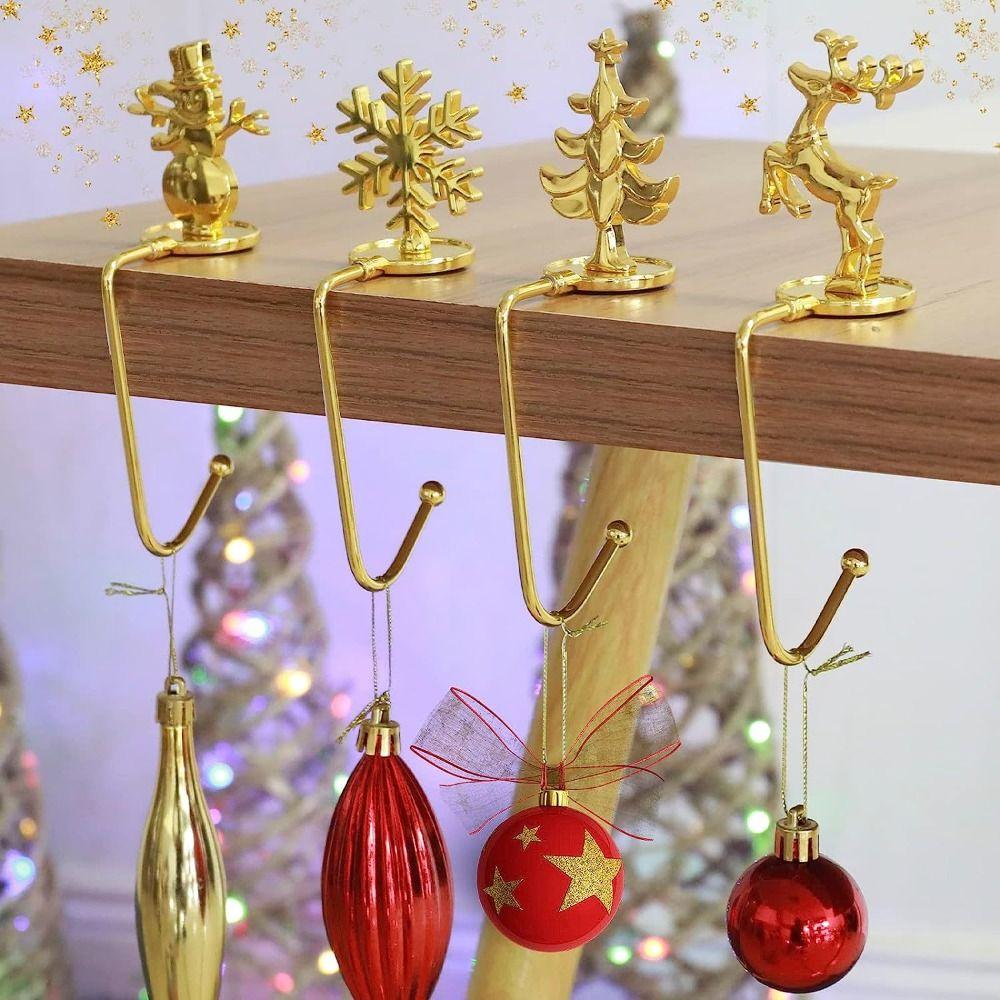 Stockings Clip Christmas Sock Hook Elk Snowflakes Snowman Shaped Desk Side Hook New Year