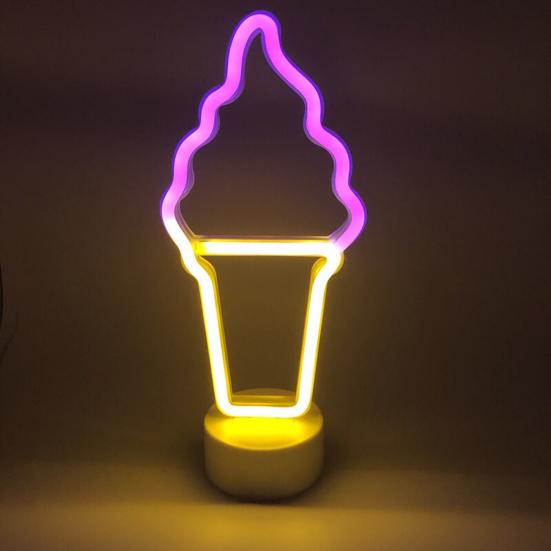 LED Night Light Good Brightness Decorative Portable Useful Bedroom Ice Cream/Ice Lolly Neon Lamp Party Decor