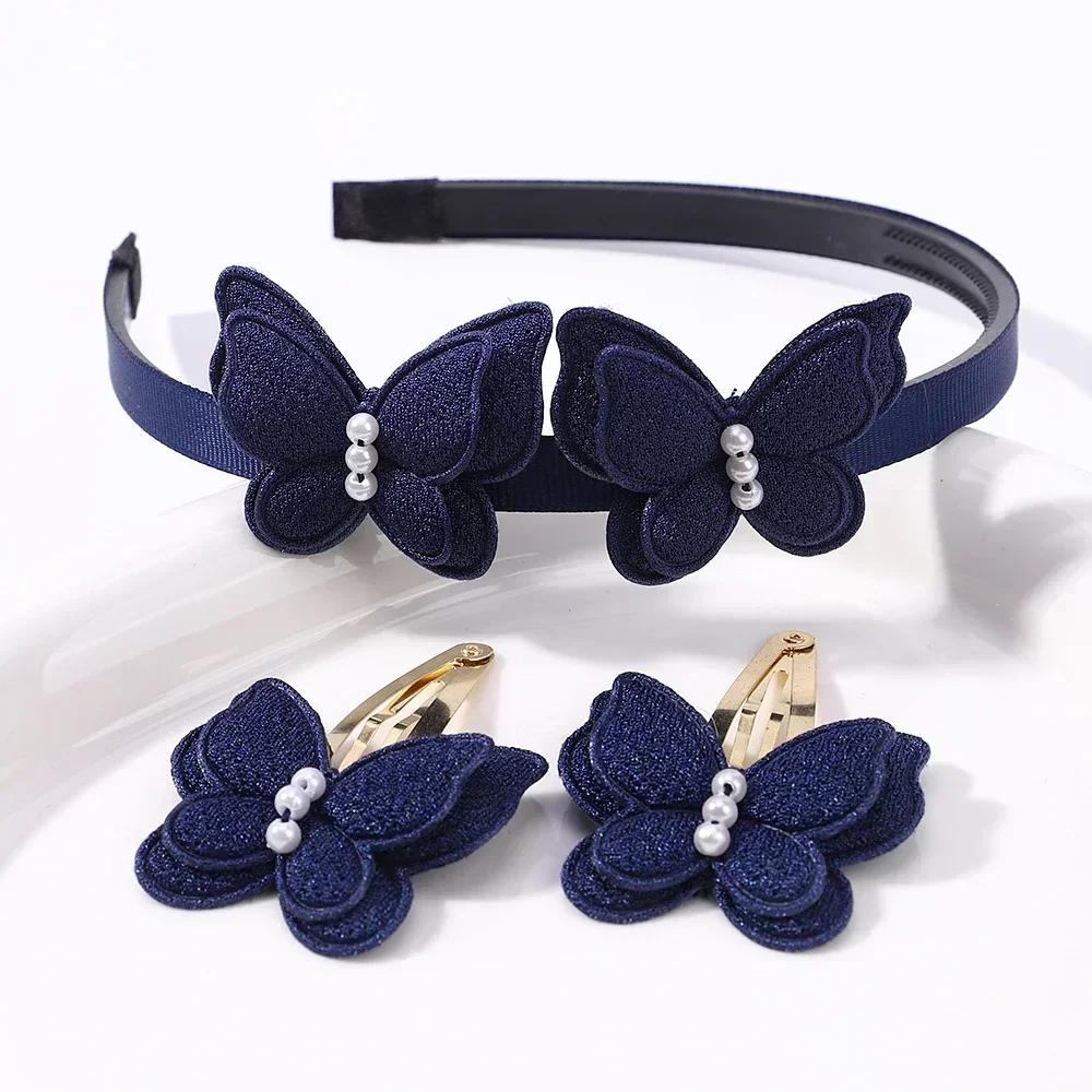 2/3 Pcs Baby Sequins Butterfly Flower Hairbands for Girls Hair Ties Set Clips Bows Headband Kids Headwear Gifts Hair Accessories