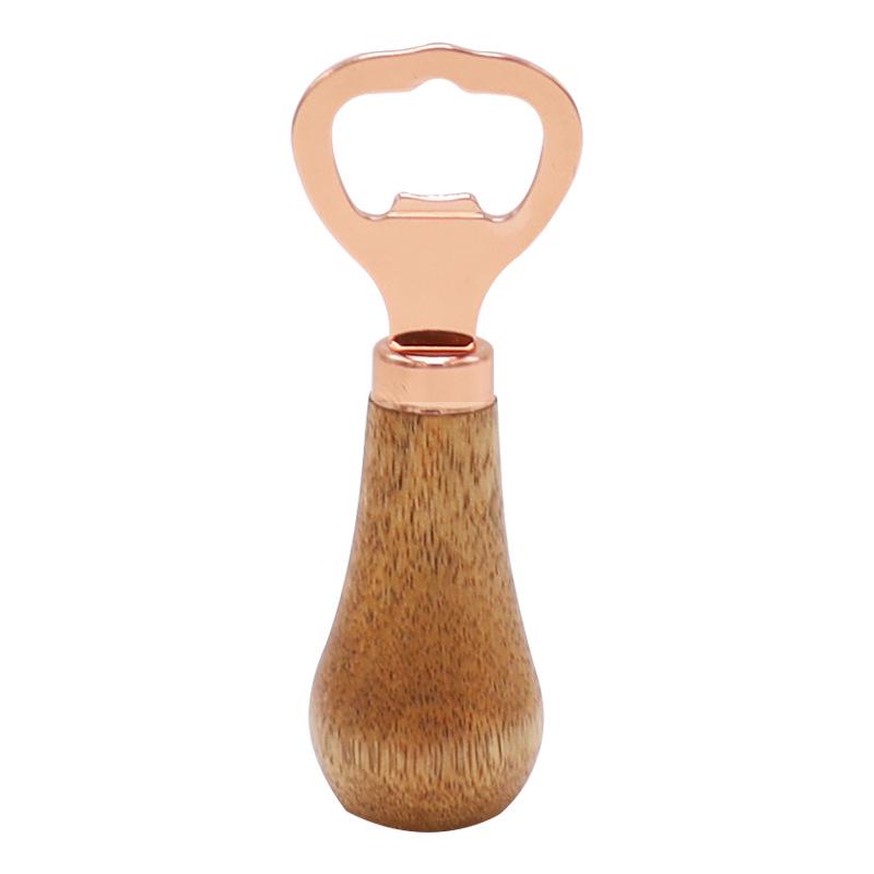 Rose Gold Vertical Wine Opener with Solid Wood Handle