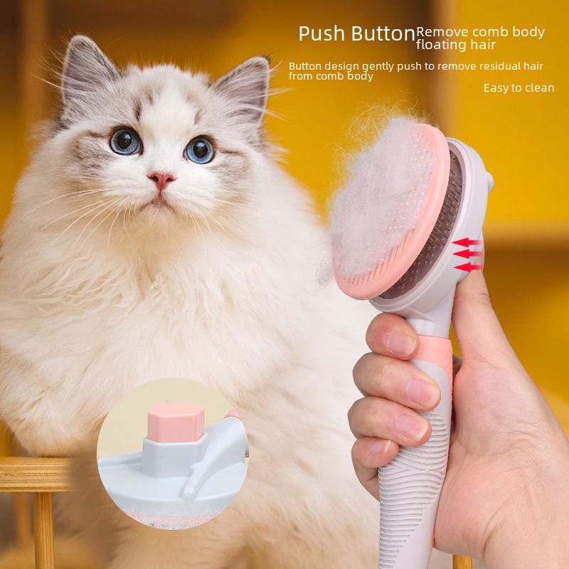 Pet Supplies Self-Cleaning Comb for Dogs & Cats - One-Button Hair Removal
