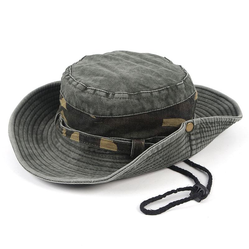 Outdoor Camo Bucket Hat Women Men Summer Korea Camping Panama Caps Cotton Boonie Hats Beach Sun Protector Fisherman Fishing Cap