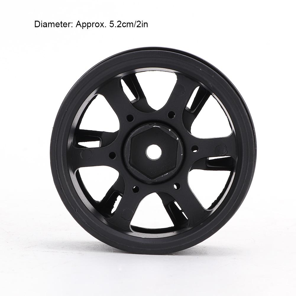 4Pcs 5.2CM Quality Metal Car Model Wheel Rims Hub High Strength for 1Celsius10 RC (black)