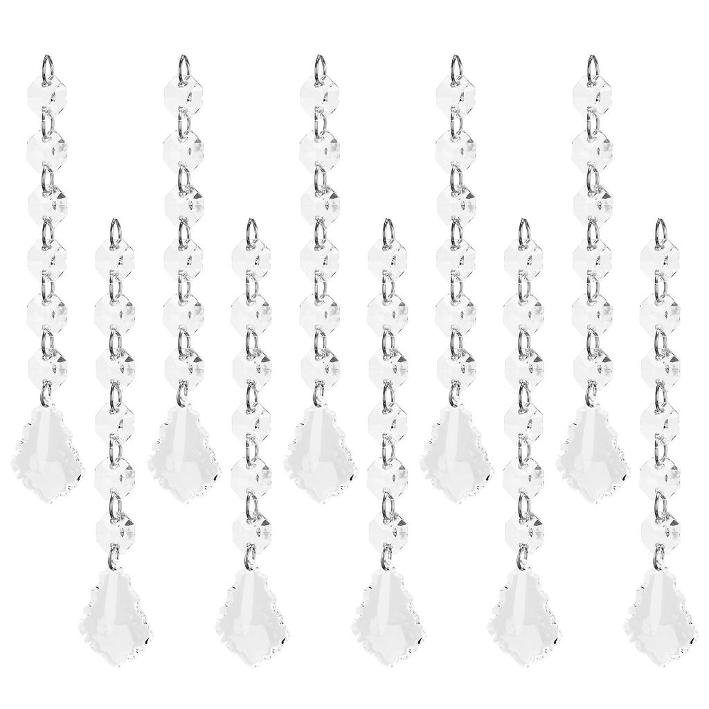 10PCS Acrylic Pendant 15cm Leaf Shape for Chandeliers Wedding Party Christmas Tree