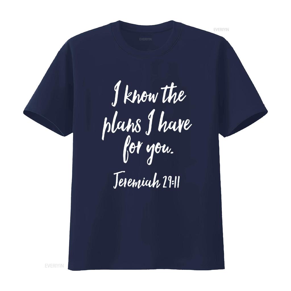 Inspirational I Know the Plans Scripture Christian Design Womens T Shirt Black vintage Washed Soft designer clothes Comfortable