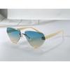 New Children's Sunglasses Fashion Frameless Irregular Personality Trend Dopamine Color Ocean Lens Cross 26016