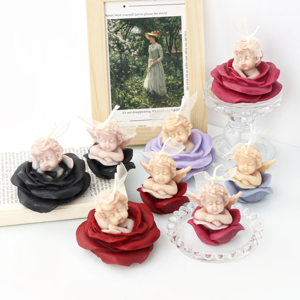 Rose Sleeping Angel Silicone Mold Melt Aromatherapy Making Cupcake Chocolate Handicraft Making Mould Supplies