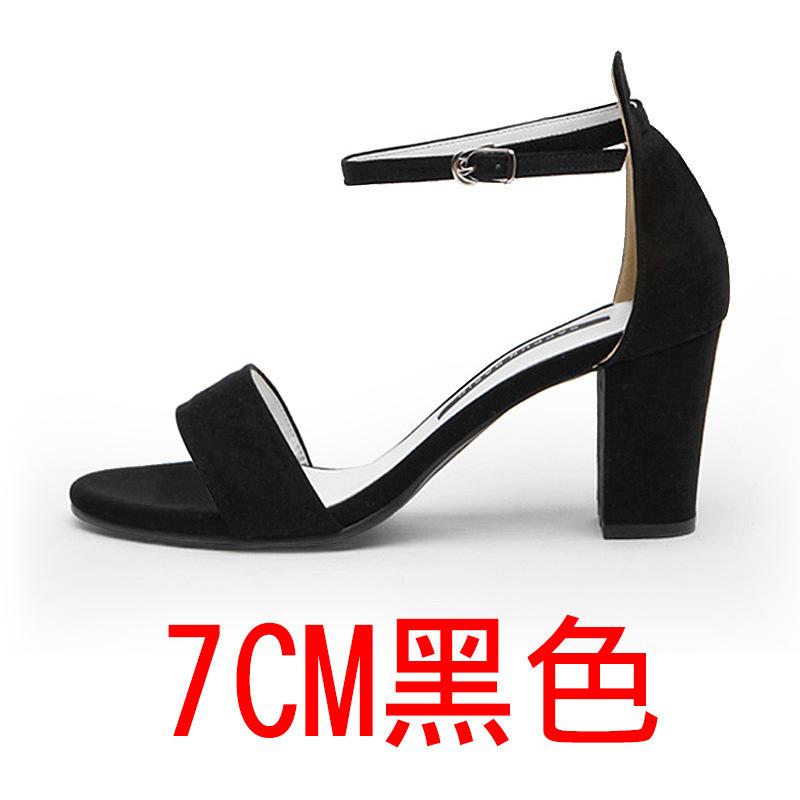 Huizhou Damenschuhe mit Sandalen weiblich neu Fee dicker Absatz mittlerer Absatz Mädchen hohe Absätze