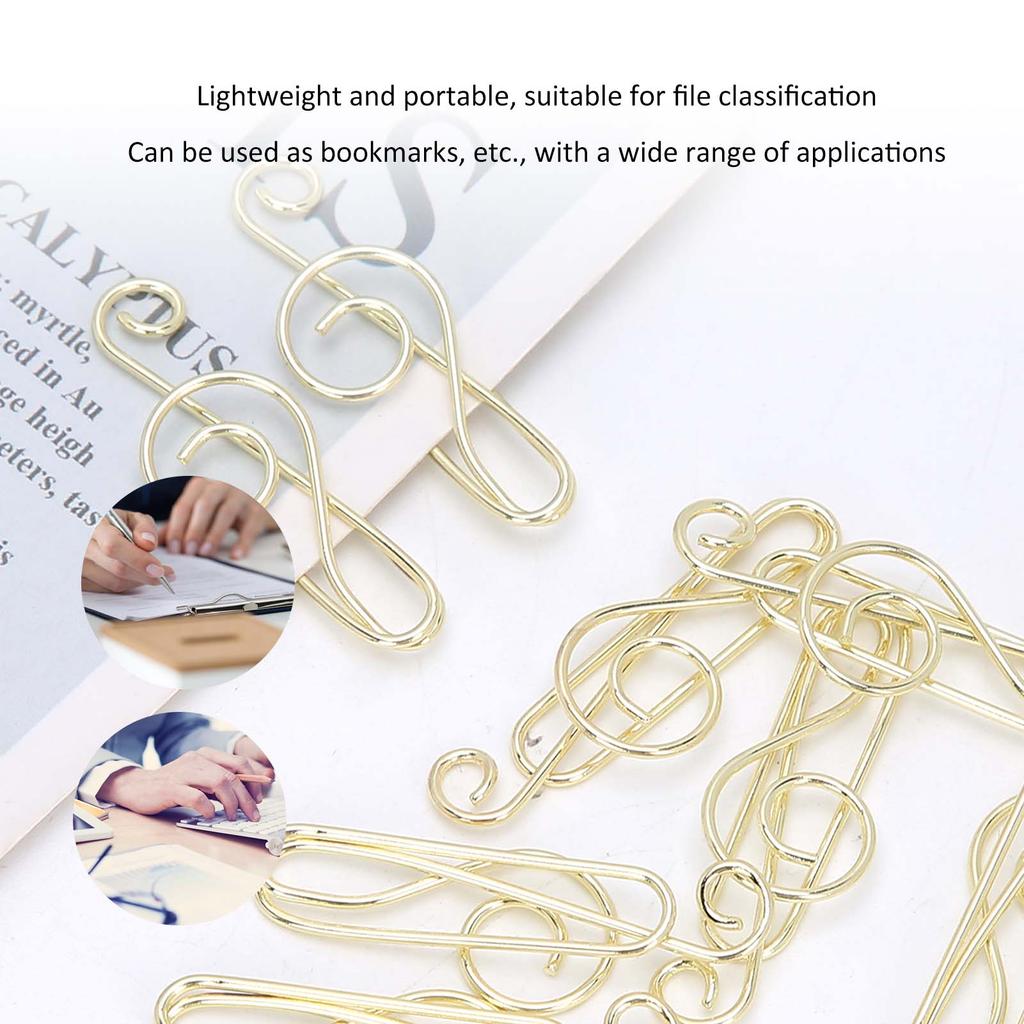 20Pcs Musical Note Paperclip Music Binder Shape Creativity Modeling Metal Craft Supplies