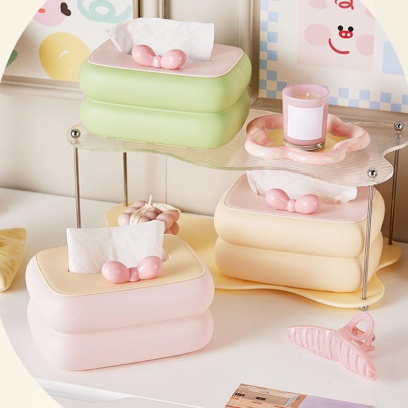 Einfaches Dopamin-Thema Taschentuchbox-Organizer Premium-Materialien Design Arbeitsplatten-Organizer für modernes Zuhause und Büro