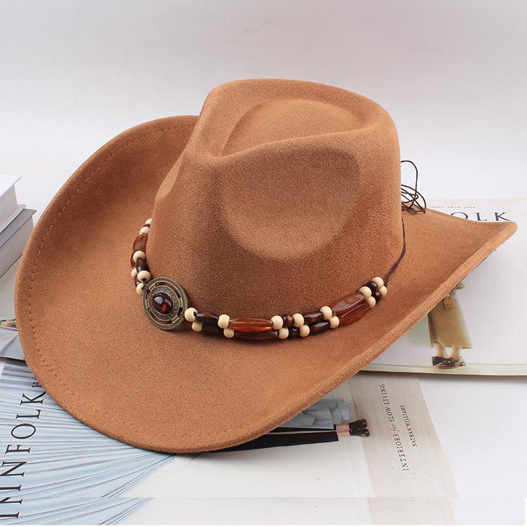 Western Cowboy Style Tibetan Fashion Top Hat Autumn/Winter New Collection Deer Skin Velvet Large Edge Riding Hat