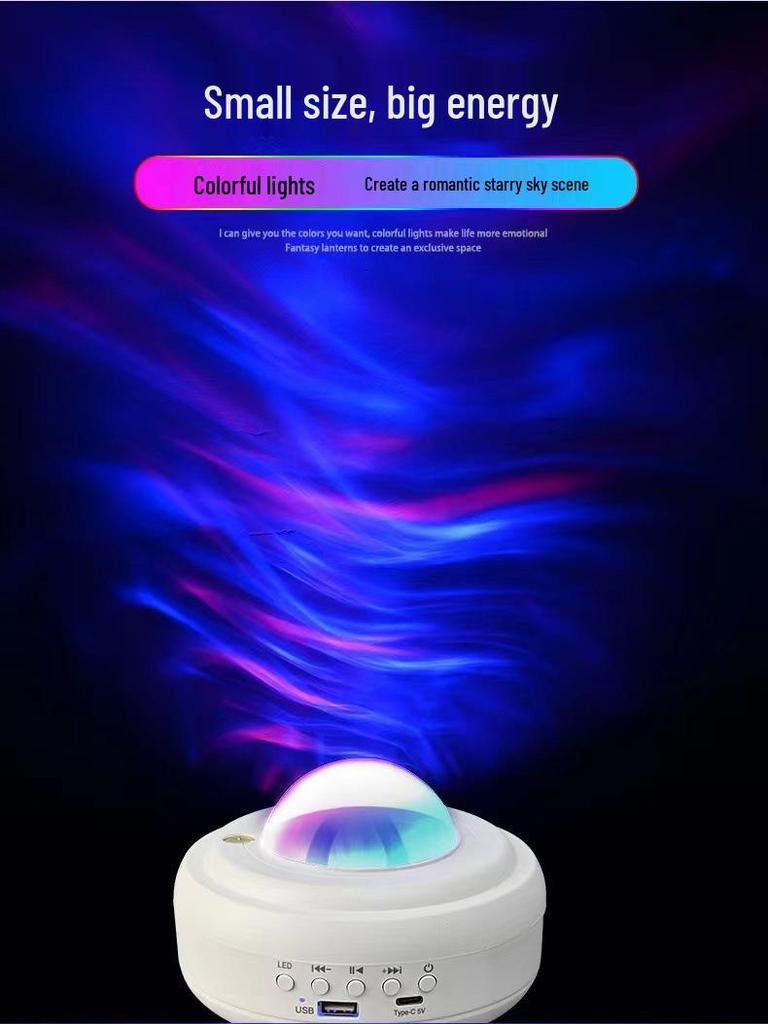 **Aurora Sternenhimmel Projektor**: Bluetooth-Lautsprecher & Mondlampe für romantische Atmosphäre**