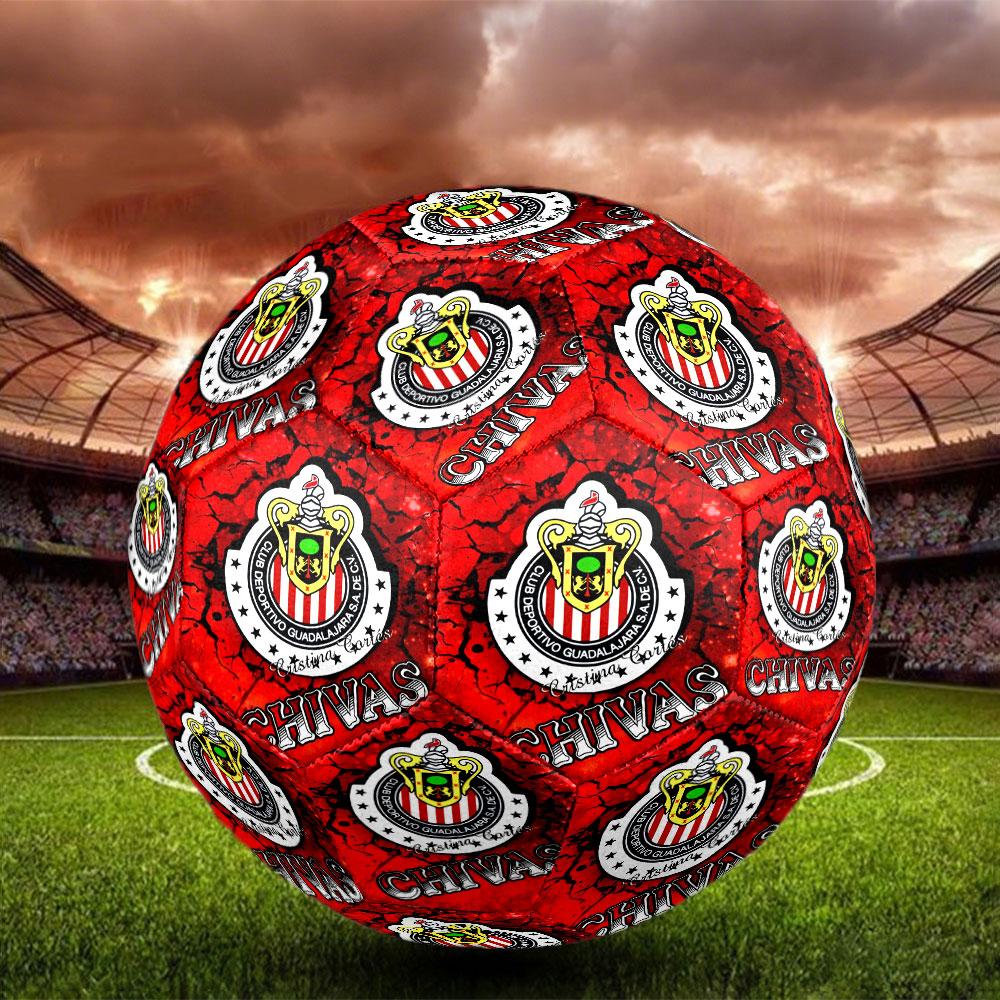 Club Deportivo Guadalajara Print Size 5 Soccer Ball, Standard Match Football for Sports Game and Team Practice, Ideal Gift for Soccer Fans