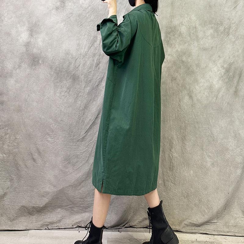 Women's High-End Retro Autumn Long Sleeve Loose Plus Size Shirt Dress