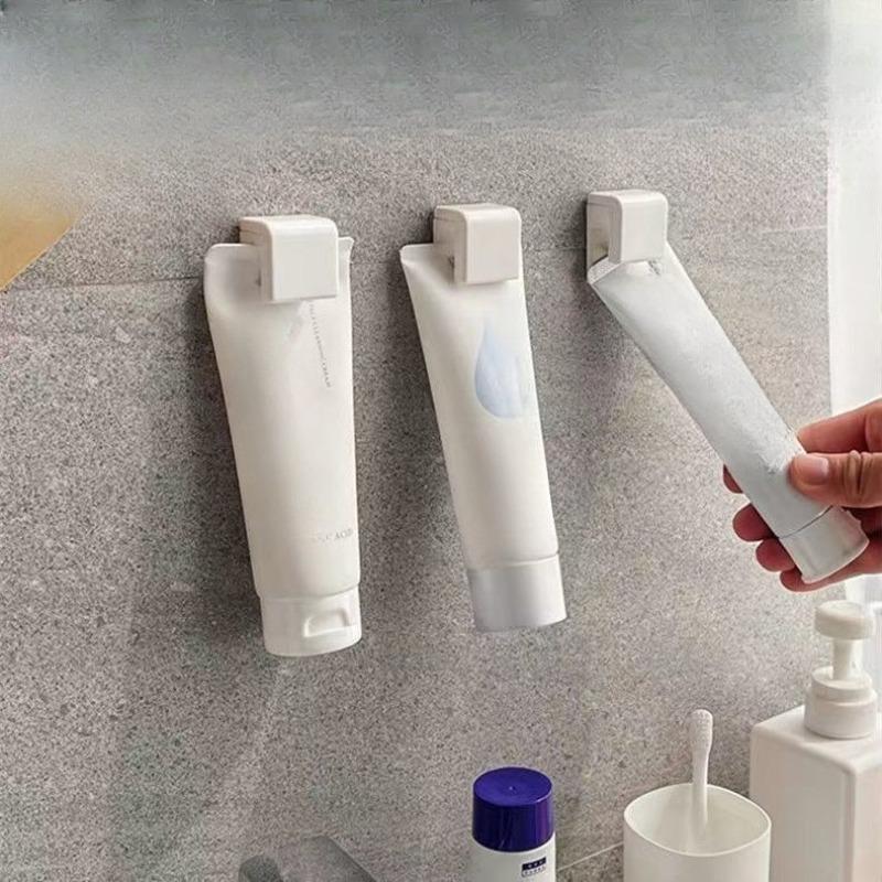 Toothpaste Holder - Wall-mounted Bathroom Storage Hook Without Drilling - Simple Design for Washbasin - Compact Toothpaste and Soap Rack