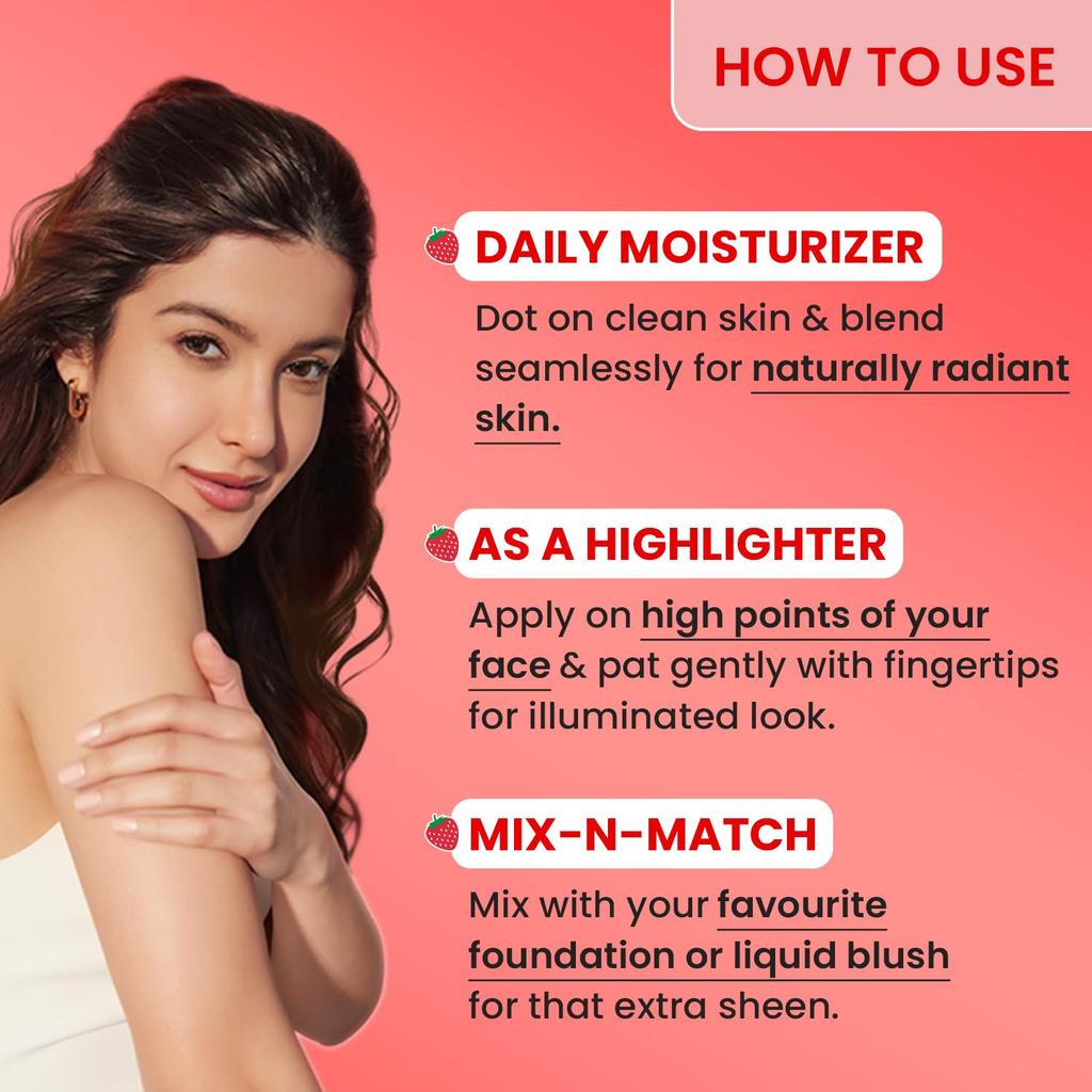 Dot & Key Strawberry Dew Strobe Cream For Face Radiance Moisturizer And Highlighter With Dewy Glazed Glow 30 Ml